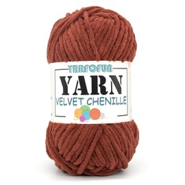 Velvet Chenille Yarn for Crocheting,Brown Fluffy Velvet Plush Yarn Thick Soft Chunky Chenille Yarn Baby Blanket Yarn for Crocheting Knitting Amigurumi Beginners 50g(Coffee
