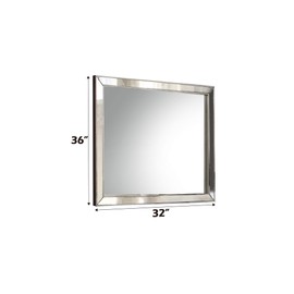 YLIEHS Sleek and Contemporary Platinum Finish Wall Mirror, 28" x 32" Dimensions, Elegant Design for Modern and Traditional Decor