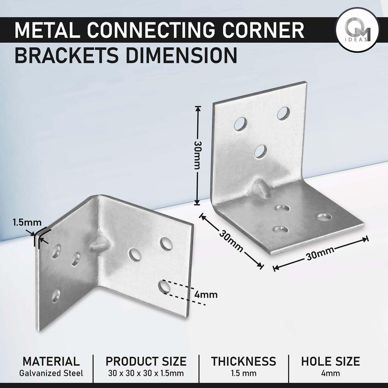 OMIDEAS 20 x Corner Brackets (30 x 30 x 30)