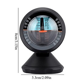 Car Inclinometer Vehicle Rotatable 360 Degree Angle Level Multifunctional Car Gradient Dashboard Mount Compass Tilt Indicator Device Tool Traffic Safety Instrument