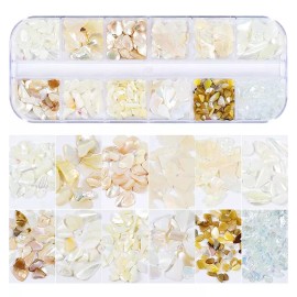 SARATA 12 Rejillas De Uñas De Arte De Piedras Decorativas De Uñas P