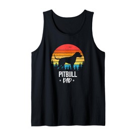 Pitbull Dad Vintage Style Sunset Design for Dog Lovers Tank Top