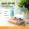 Snack Box Containers Set of 2-Reusable,100 Dissolvable Labels, 8 Adjustable