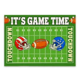 Football Field Backdrop Banner Decorations, It's Game Time Touchdown Banner, Football Birthday Flag, Background for Sport Themed Birthday Party, Farmhouse Canvas Decor 28 * 19.6In