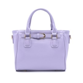 Gusio Italy 12-1172 Belt Design 2-Way Mini Bag, Shoulder Bag, Tote Bag, PU Leather, Fashionable, Italy, Women's, High Visibility, Elegant Coordination, Lavender