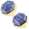 Cheungshing 2PCS Hexagonal Lapis Lazuli Crystal Drawer Pulls Handles with