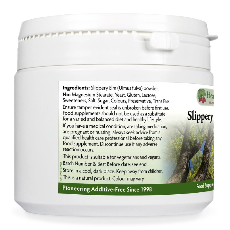 Health Leads UK Slippery Elm Powder 100g, Vegan, 100% Natural,