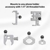 FANAUE Aluminum 17mm Ball Head Adapter with 1/4 inch Thread,