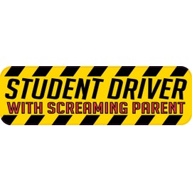 StickerTalk Screaming Parent Student Driver Magnet, 10 inches by 3 inches