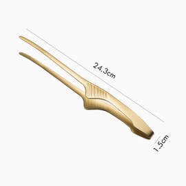 LLiKZio Barbecue Tongs, Stainless Steel, For Camping, Barbecues, Condiments, Cooking, Frying Food, Pasta (Set of 2), 9.4 inches (24 cm), Floating Tip, Slim, Easy to Grip, Non-Slip Treatment