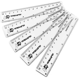 6 Inch / 15cm Transparent Rulers - Shatter Resistant - Pack of 5 - Clear - Fat Belly Fish