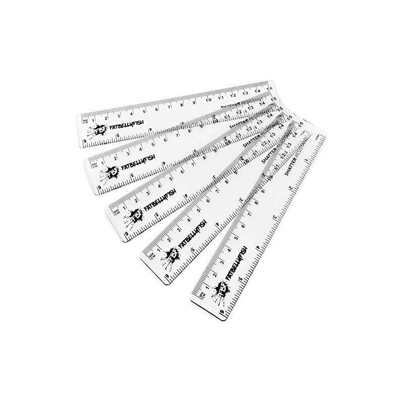 6 Inch / 15cm Transparent Rulers - Shatter Resistant -