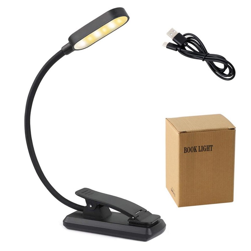 9 LEDs Clip On Book Light USB Rechargeable Reading Light
