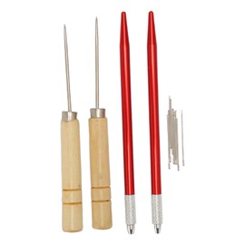 2pcs Doll Hair Rooting Holders with 10pcs 0.6mm Needle DIY Doll Hair Reroot Making Tool with Awl