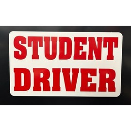 Student Driver Magnet Magnetic Sign Learners Permit New Driver Driving School Safety Warning Slow Education Car Truck Van Bus Tractor Trailer Minivan Fits Ford Chevy Dodge VW Volkswagen Import