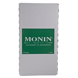 Monin Sugar Free Hazelnut Syrup 1 Liter, Pack of 4