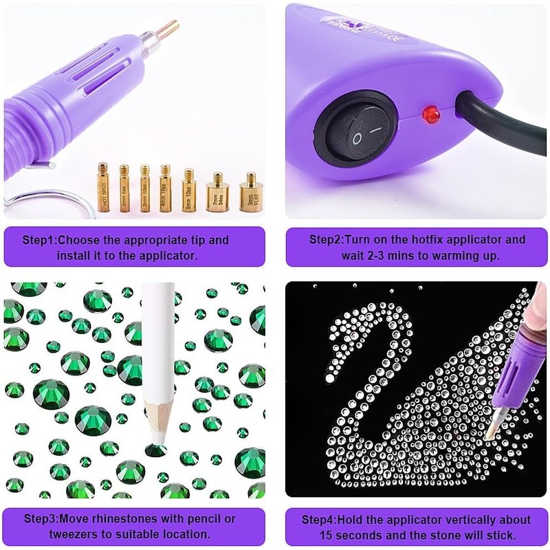 Bedazzler Hotfix Rhinestone Applicator Kit with Rhinestones and Carry Case
