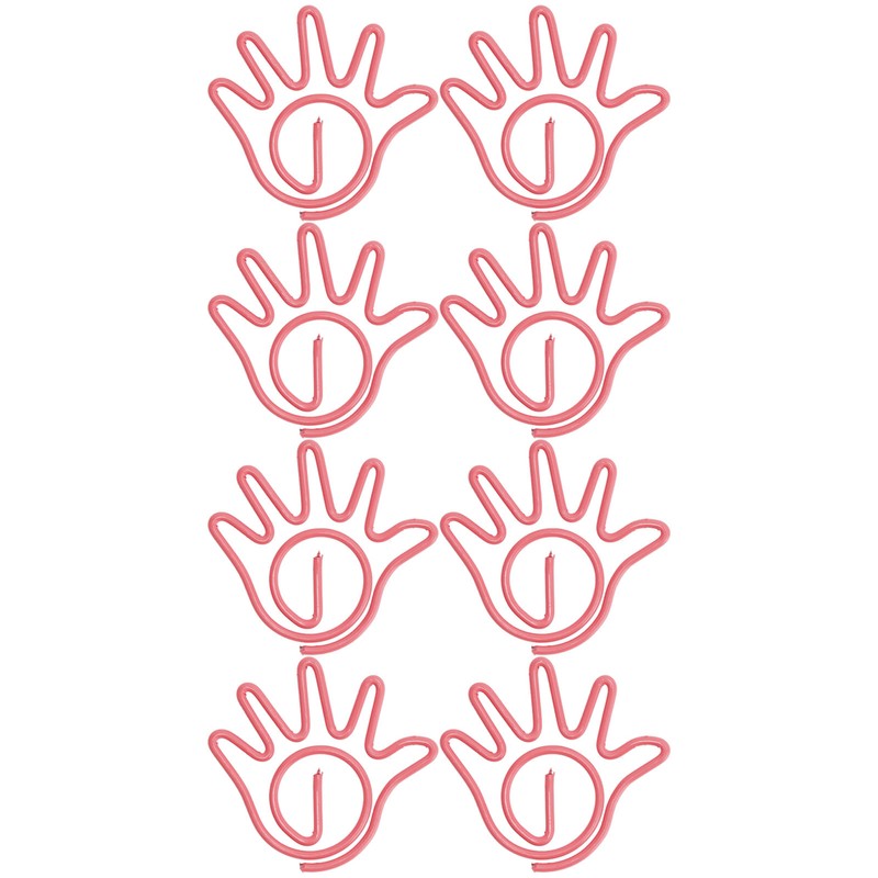 100Pcs Paper Clip Metal Hand Shaped Design Rustproof Paperclip Decoration