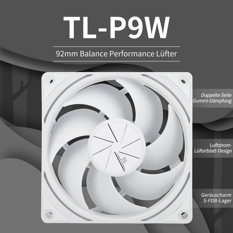 Thermalright TL-P9W CPU PWM Fan PC Case Fan Silent 4PIN