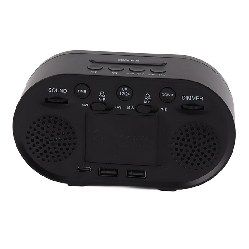 Digital Clock LED Alarm Big Digits Color Display Dimmable Adjustable