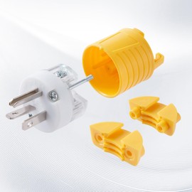 Suplevel 20 Amp 125 Volt Electrical Replacement Plugs 10PCS, NEMA 5-20P Extension Cord Male Ends, 2 Pole, 3 Wire Grounding, Industrial Grade, Straight Blade, Heavy Duty, ETL Listed