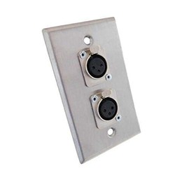 usbargainsound ProCraft Stainless Steel Wall Plate Loaded w/ 2 Female XLR Mic Input Connectors