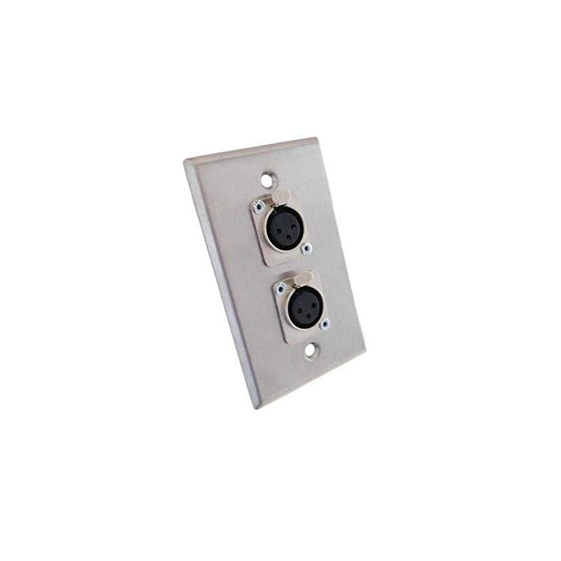 usbargainsound ProCraft Stainless Steel Wall Plate Loaded w/ 2 Female