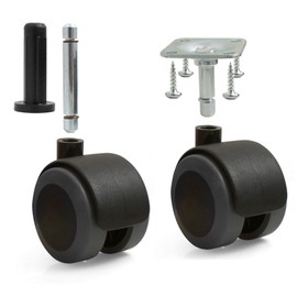 Design61 Set of 4 Universal Furniture Castors with Brake, Swivel Castors, Floor Protection Castors with Lock Mounting Plate and Sleeve Pin