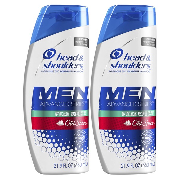 Head and Shoulders Shampoo Old Spice Pure Sport, 21.9 Fl Oz, Twin Pack
