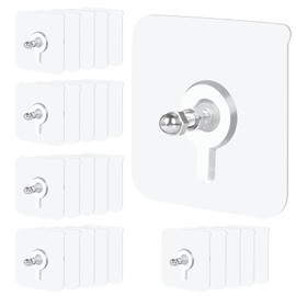 25 Pack Ganchos para Cuadros Sin Clavos, Ganchos de Pared Adhesivos de Alta Resistencia de 13 libras para Colgar (16 mm), Ganchos Reutilizables 2 en 1