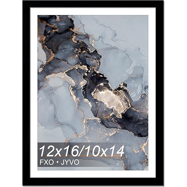 12x16 Frame Black, Display Picture 10x14 with Mat or 12