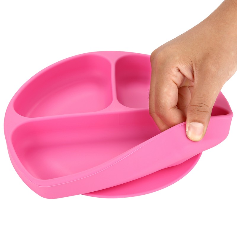 Silicone Divided Toddler Plates DIY Complementary Food Placemat Suction Cup