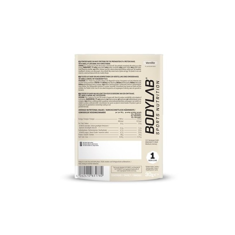Bodylab24 Whey Protein 3 Sample Box (8 x 30 g),