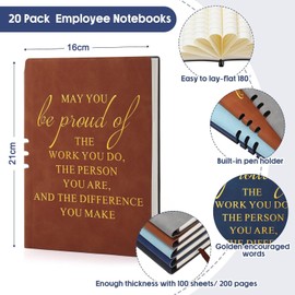 Thank You Gifts For Colleagues Leather Notebook A5,Leaving Gifts For Colleagues Women,Employee Appreciation Teacher Gifts,Team Gifts For Employees Ballpoint Pen Notebook For Coworkers (Navy Blue)