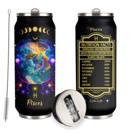 YOPIGOT Pisces Constellation Tumbler Zodiac Stainless Steel Tumbler Men Women Astrology Fans Birthday Gifts Zodiac Tumbler With Straw Lid Coffee Mugs Car Cup - 17 Oz