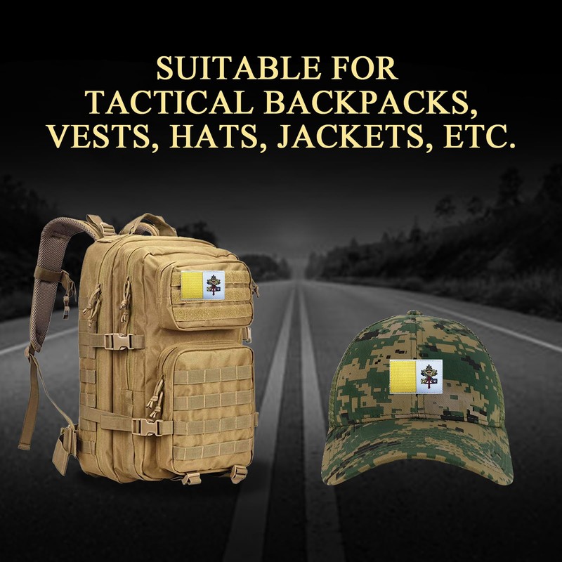 EmWoot 2PCS Vatican Flag Patch Embroidered Morale Patch Military Tactical