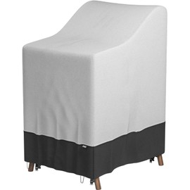 EVRBUL Stackable Patio Chair Cover Heavy Duty 420D Outdoor Chair Cover Waterproof and All Weather Protection Fit for 4-6 Stackable Dining Chairs 36"Lx28"Wx47"H