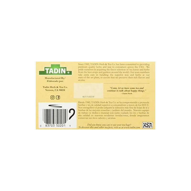 TADIN TEA TEA BAG MANZANILLA CON MIEL,24 Count (Pack of