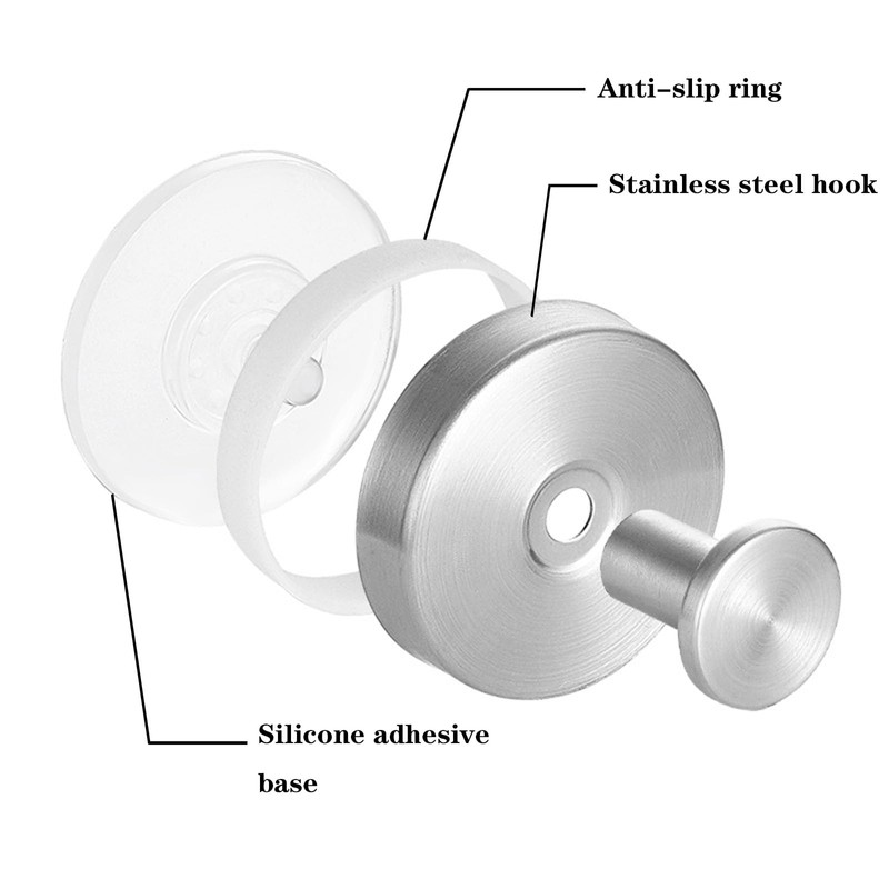 Boxonly No-Drill Suction Hooks,2024 Upgraded Stainless Steel Waterproof Hooks for