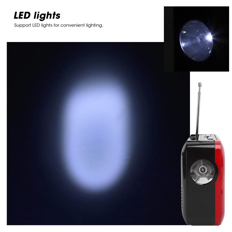Multifunction Radio with LED Light Speaker Support Memory Card MMC