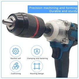 Eagles 0.8-10mm Keyless Chuck - 10mm Capacity - 3/8 x 24UNF Multi Quick Change Keyless Chuck Self-tighten Drill Chuck for Impact Driver, Electric Drill, Hammer Drill