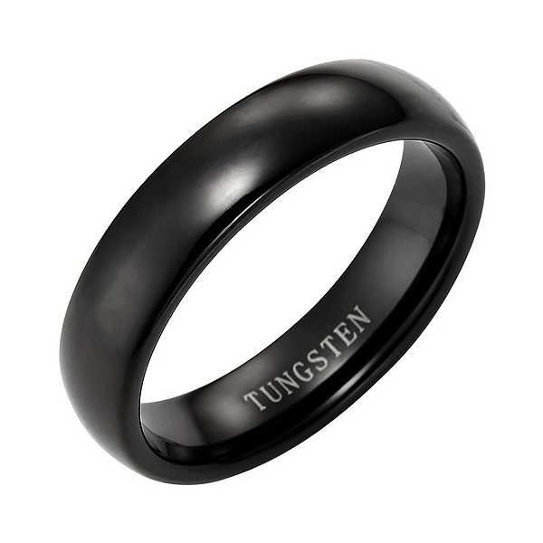 Willis Judd Black Mens 6mm Band Ring Crafted in Pure