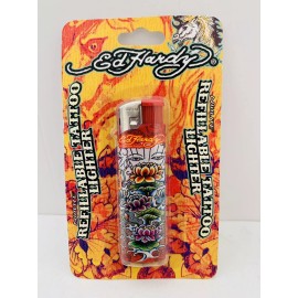 Ed Hardy Refillable Tattoo Lighter *Colorful Water Lillies*