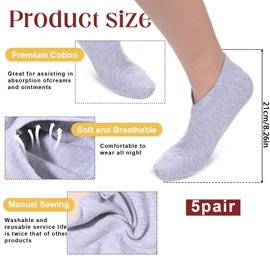 5 Pairs Moisturizing Socks Overnight Sleeping Spa Socks for Dry Feet, Lotion Sock for Dry Cracked Feet, Gel Moisture Enhancing Sockss for Foot Care Cosmetic Therapy Sock for Women and Men