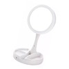Foldable Makeup Mirror Round Vanity Mirror With LED Light 10X