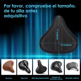 WOTOW Cojín de Gel para Asiento de Bicicleta, Cómodo Cojín Acolchado y Sílice para Sillín de Bicicleta Montaña Carretera Spinning y Ciclismo al Aire Libre con Cubierta Resistente al Agua y Polvo