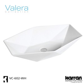 Karran VC-602-WH Valera 25" Vitreous China Vessel Bathroom Sink in White