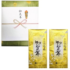 Sanrokuen Tea Ceremony, Respect for the Aged Day, Tea Present, Gift, Chiran Tea, 3.5 oz (100 g) x 2 Packs (200 g) (Simple Packaging, Comes with Celebration Old Noshi)