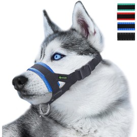 ILEPARK Nylon Muzzle to Prevent dogs Biting, Barking and Chewing, Adjustable Loop