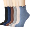 Mcool Mary Women's Ruffle Socks,Casual Ankle Breathable Cool Knit Cotton